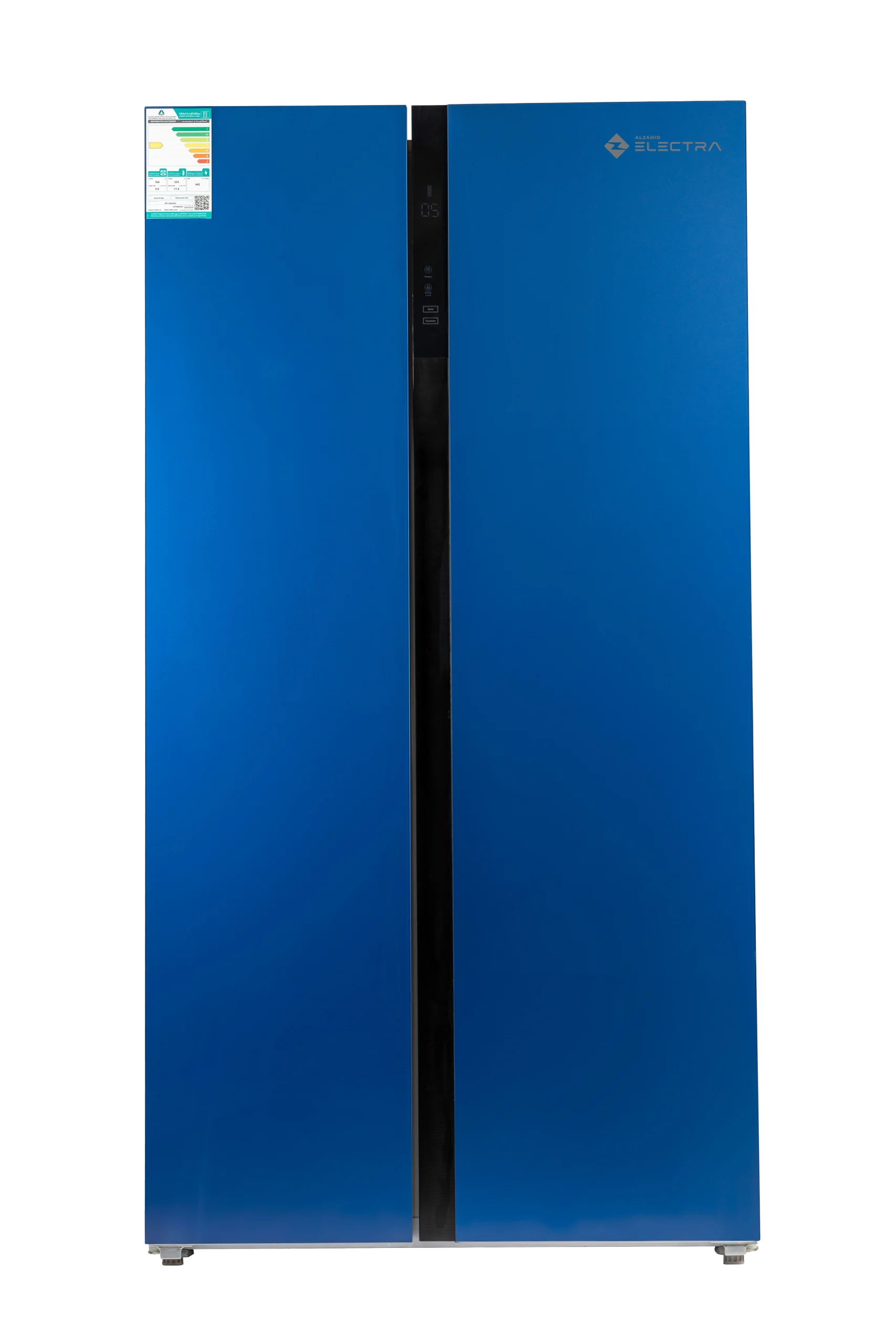Side By Side Refrigerator, 488L, Glass Door, Inverter Compressor, SASO-D (DARK NIGHT BLUE)